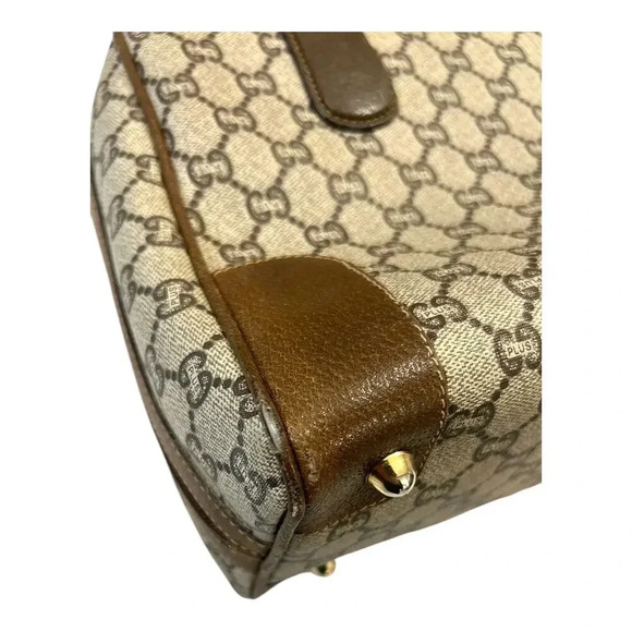 Gucci Plus Gray/Brown VINTAGE 70s Boston Shoulder Handbag Purse GUC - Picture 16 of 16